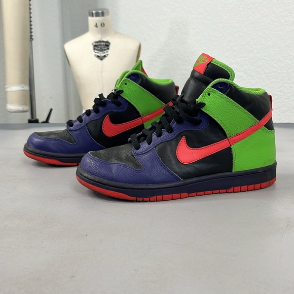 309432-081 Nike Dunk High Bling Pack 2006 VTG Black Green Purple M7 W8.5 - Picture 2 of 9